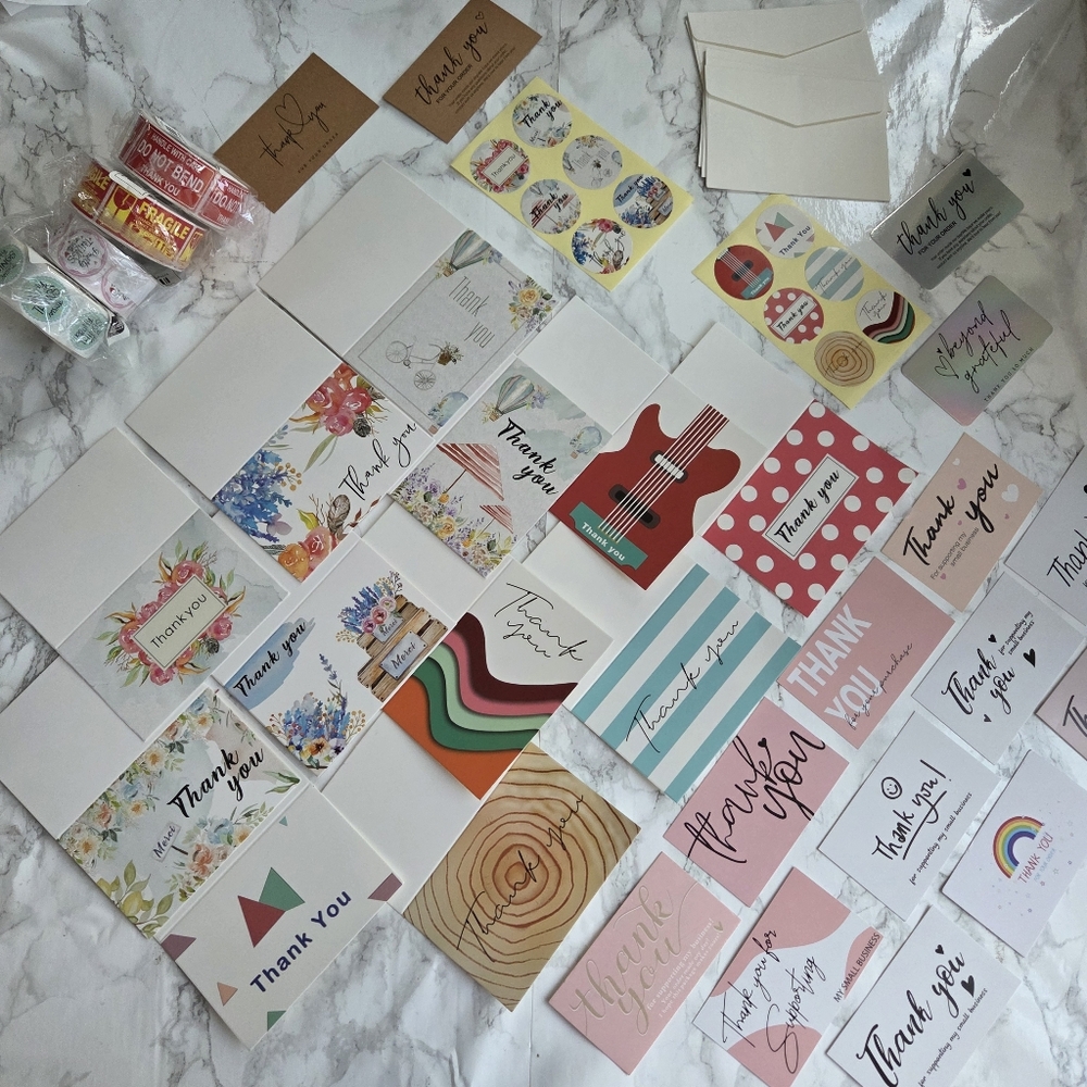 1800 Pc Bundle Thank you Cards and Stickers